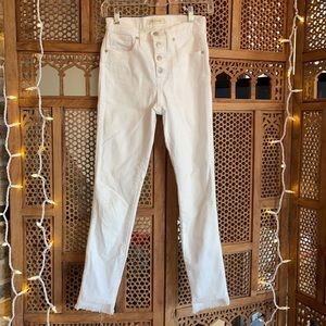 Madewell 10” High Rise Skinny White Jeans